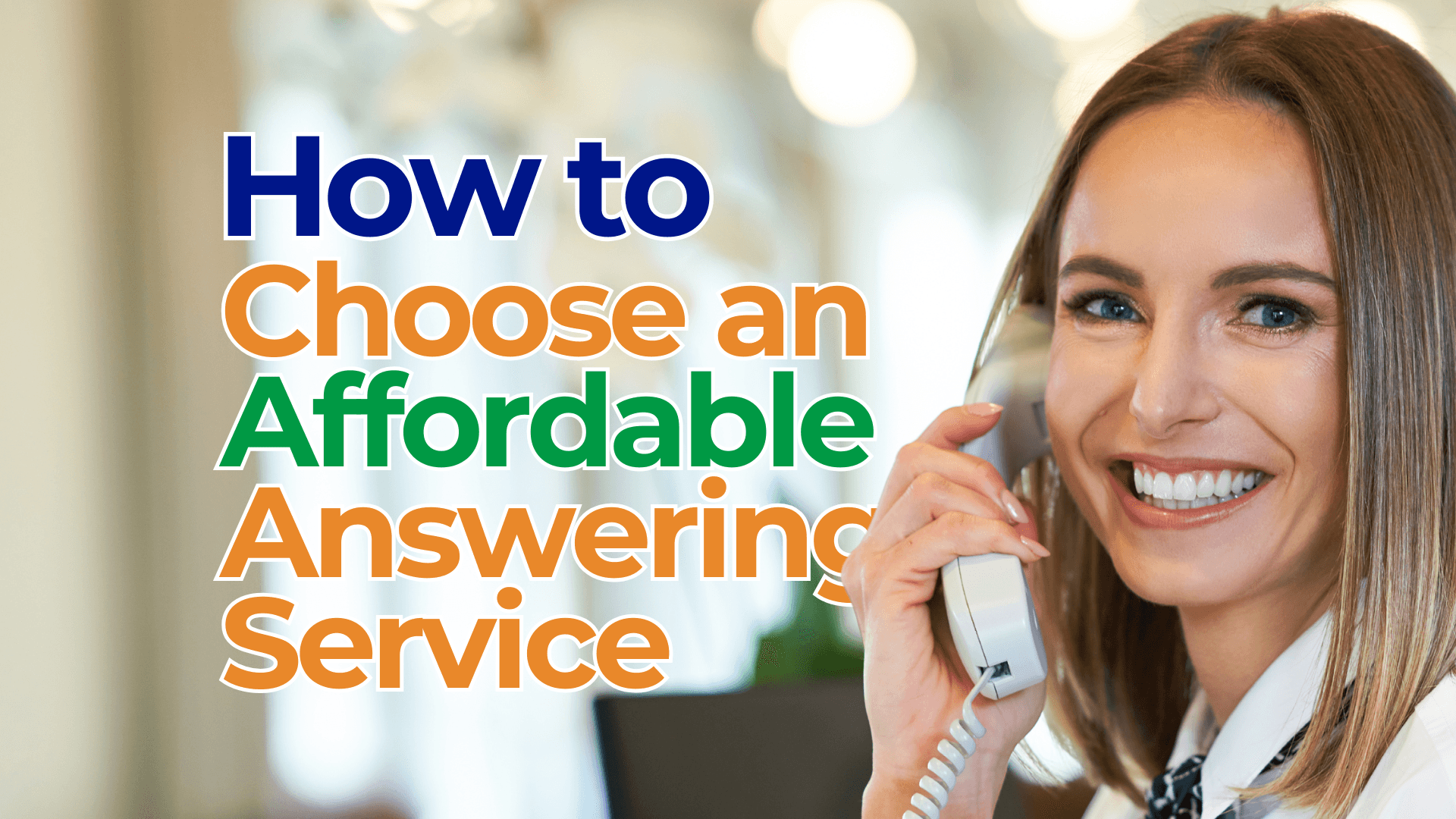 affordable answering service agent smiling holding phone