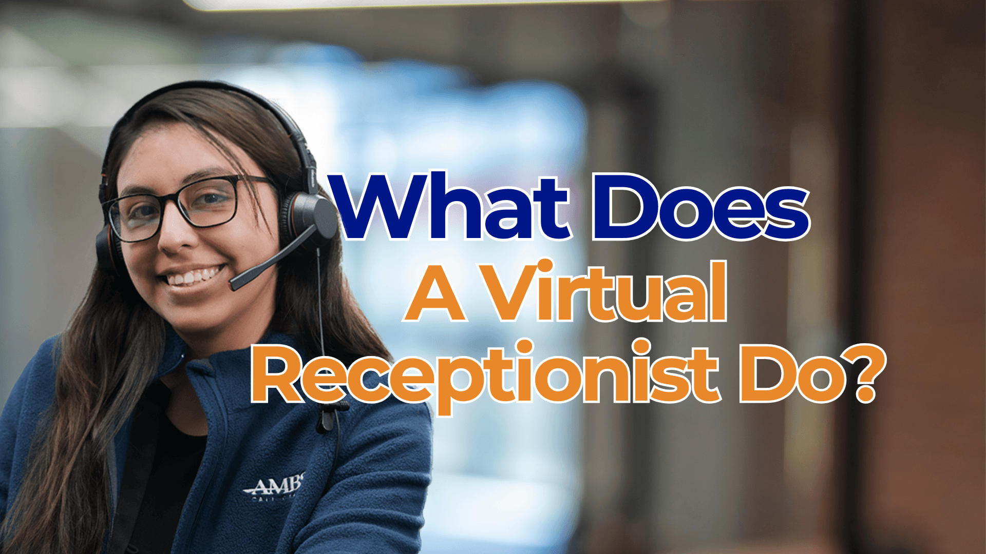 virtual receptionist smiling at camera