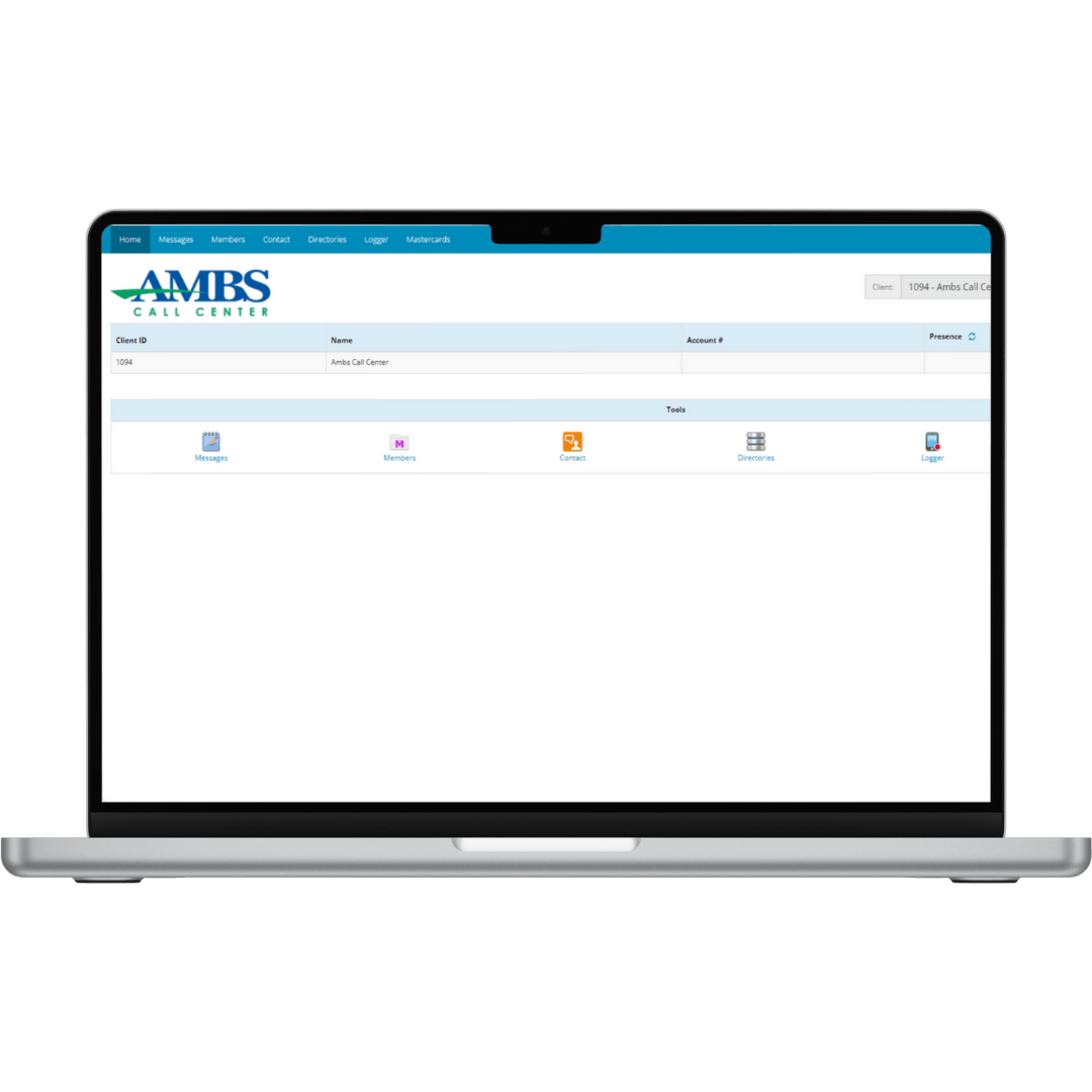 myAmbs Web Portal Mockup on Macbook for HVAC companies